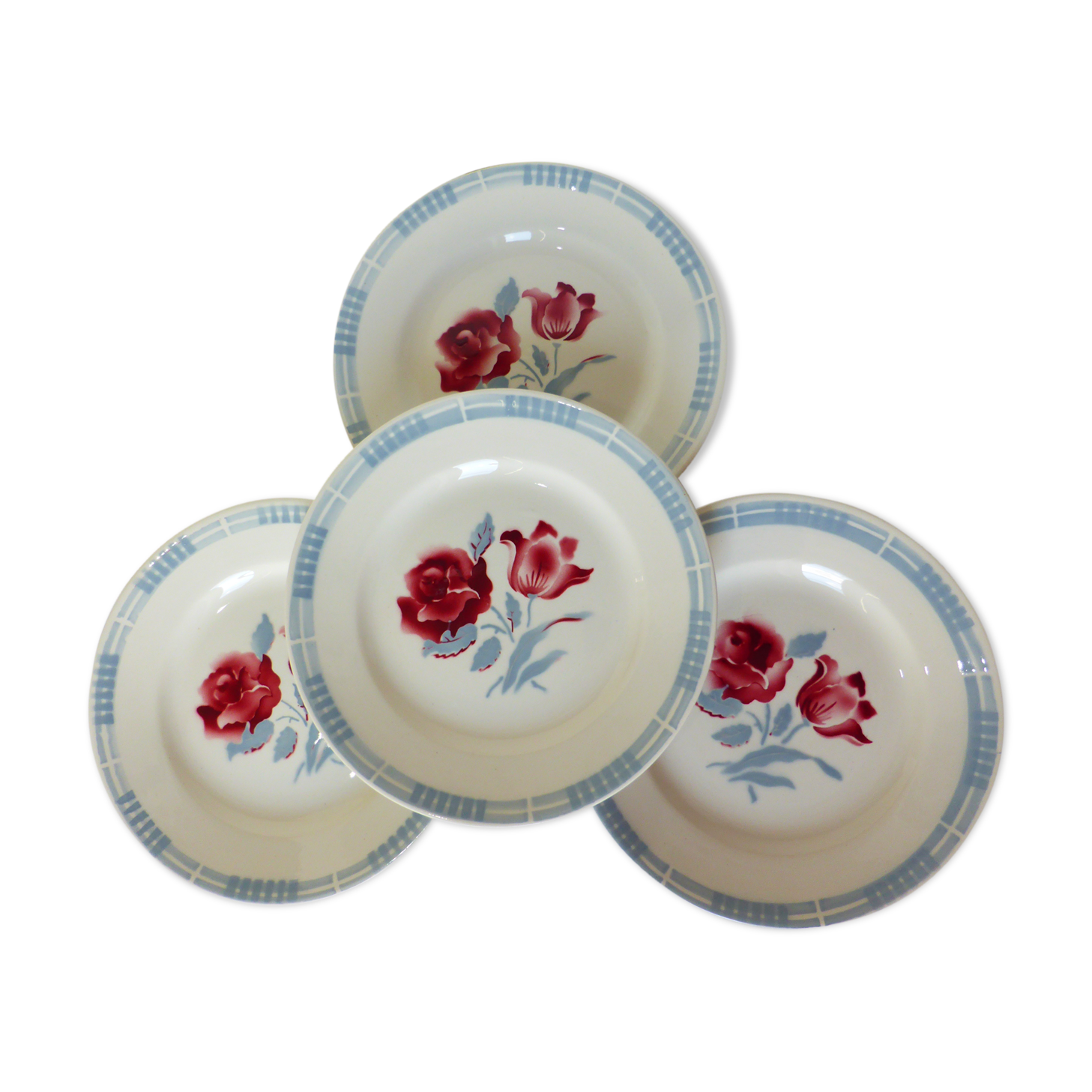 4 dessert plates of Digoin Sarreguemines model Troyes 220550