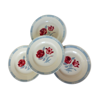 4 dessert plates of Digoin Sarreguemines model Troyes 220550