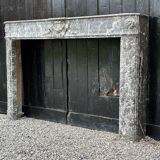 Louis XVI fireplace in gray marble Saint Anne, eighteenth century