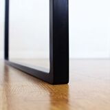 Large teak and metal coffee table