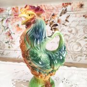Pitcher in zoomorphic slip Rooster of the earthenware factory of Saint Clement