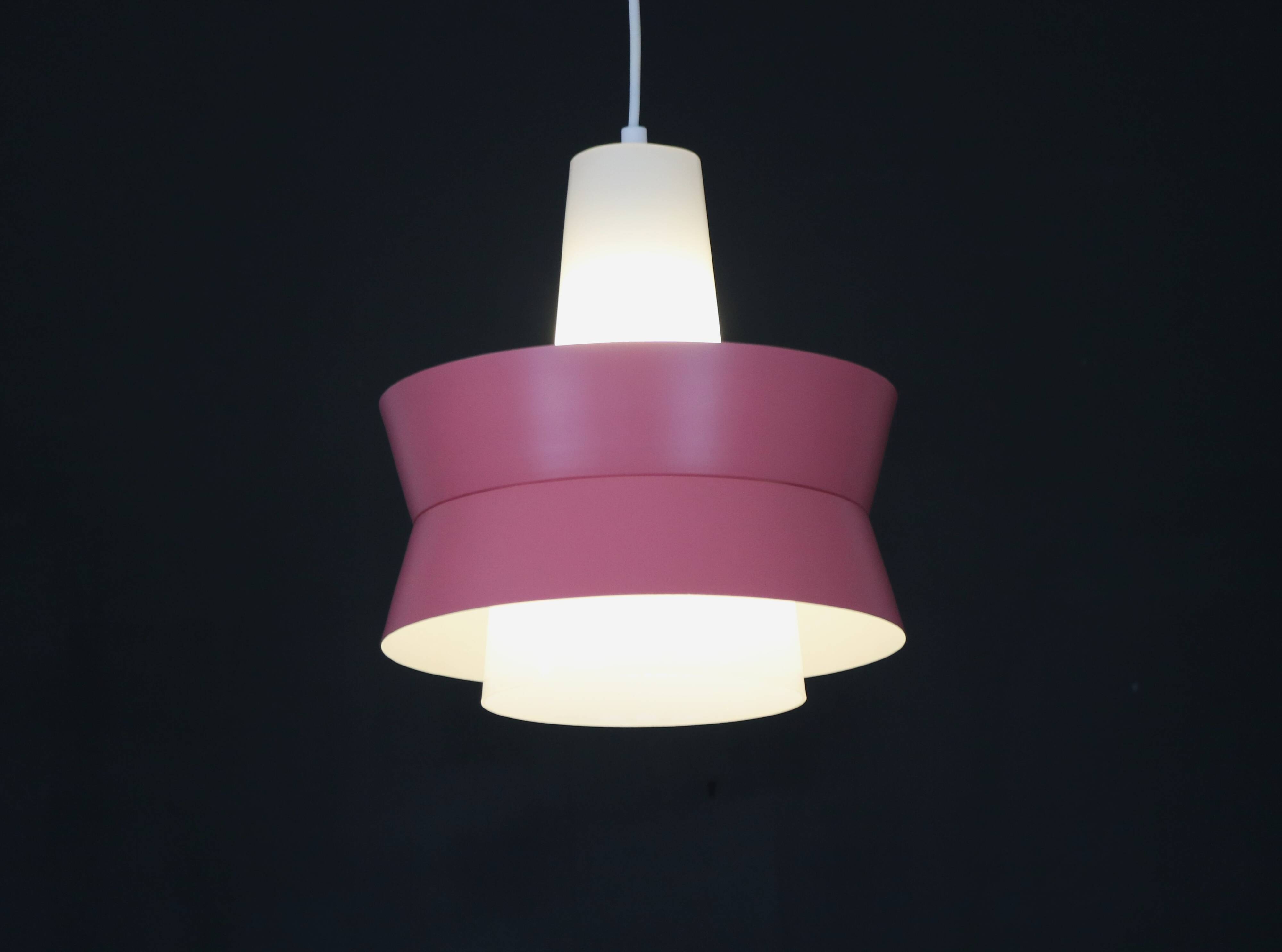 Superbe plafonnier danois rose restauré *** Design danois *** unique *** Danemark années 1970
