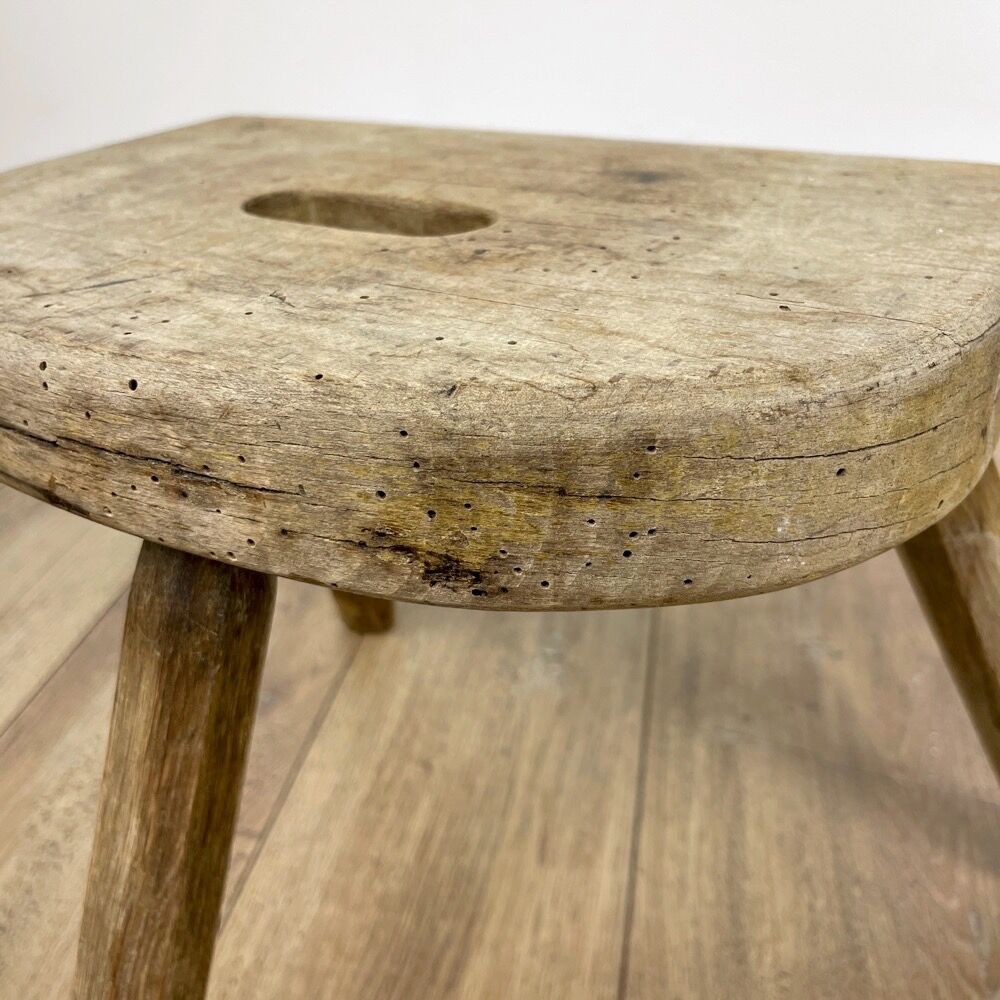 Brutalist tripod milking stool