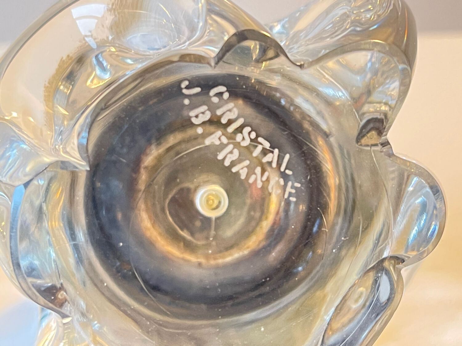 Pair of vintage crystal candle holders