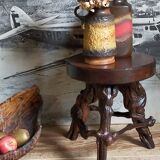 Tripod stool Art-popular vines, solid wood top