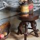 Tripod stool Art-popular vines, solid wood top