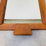 Brutalist elm mirror 70s, solid wood