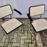 Set of 4 Marcel Breuer style armchair chairs
