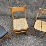 Series of 6 mismatched vintage chairs