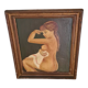 Ancien tableau peinture à l'huile / femme nue