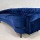 3-seater sofa type Chesterfield in blue velvet