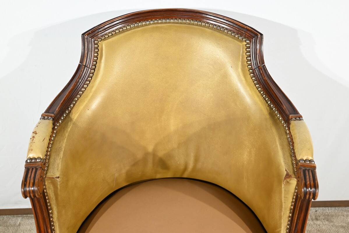 Beech Swivel Office Armchair, Louis XVI style – Late 19th century