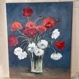Peinture sur toile bouquet de fleurs dans un vase