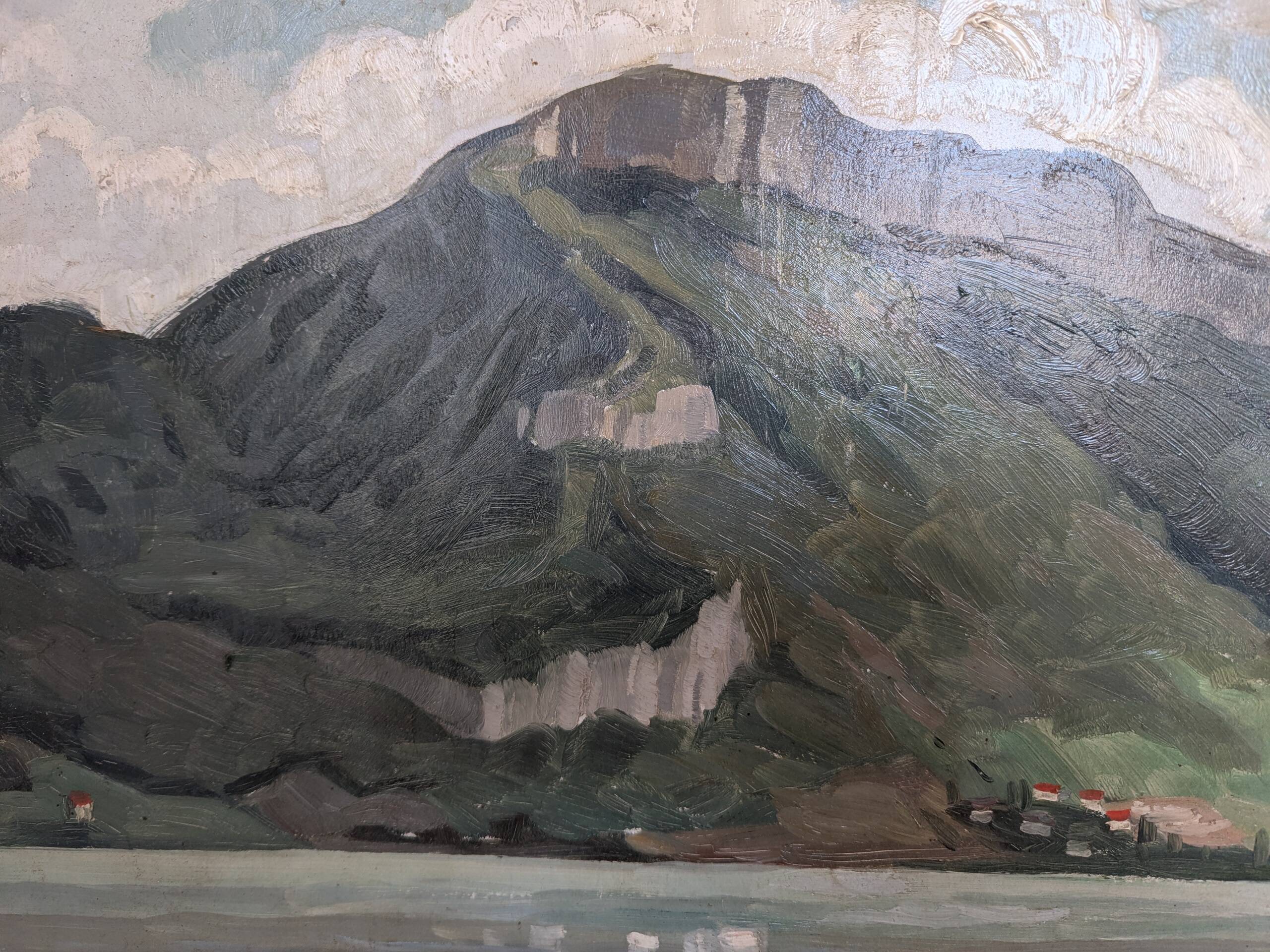 Oil on panel Mountain landscape by WEINMANN
