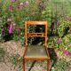 Chair cherry wood and green skaï