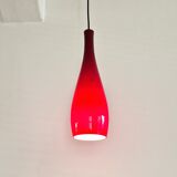Red glass 'Bang' pendant lamp by Jacob E. Bang for Fog & Mørup, Denmark 1960's