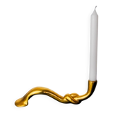 Knot candlestick in bronze, brutalist design, Italy, 1970