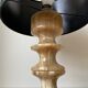 Lampe de table en pierre et coton noir