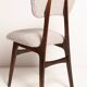 Mid-century butterfly chair, light grey boucle, dark walnut wood, Europe, 1960s.