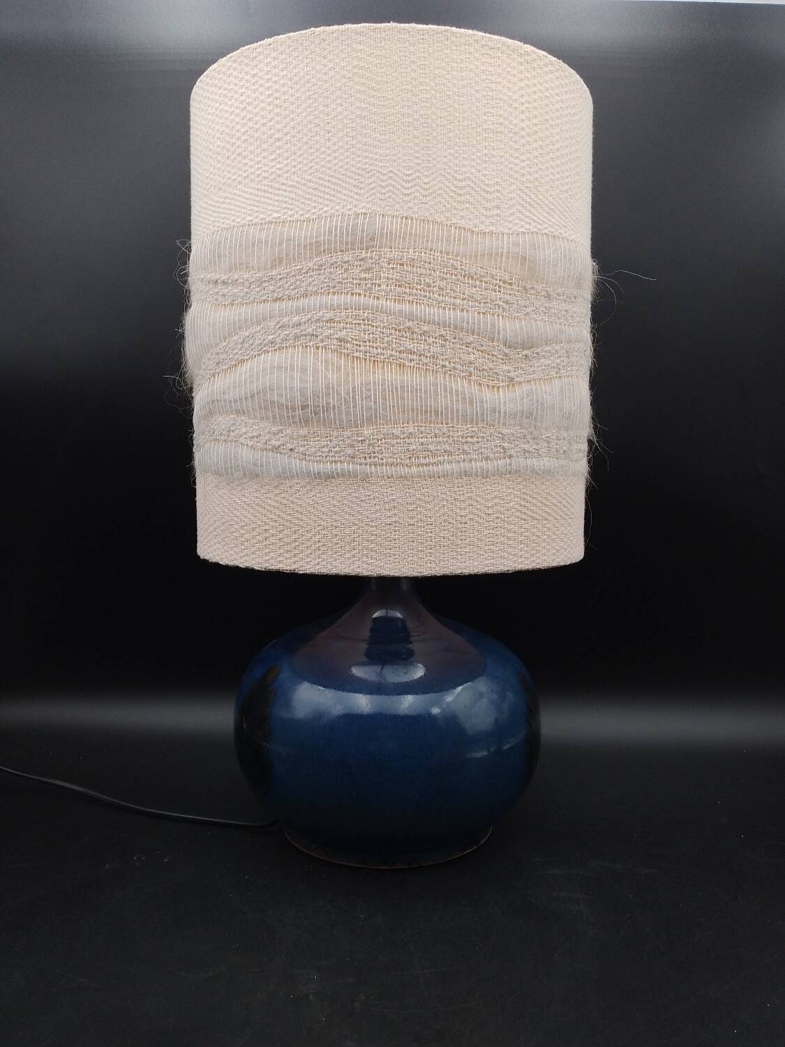 Sandstone and ash enamel lamp by Mireille and Noël Dailler Blanot circa 1970