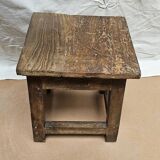 Small teak stool with 1 drawer