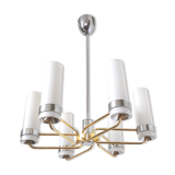 Brass and opaline chandelier