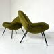 Paire de fauteuils "Egg" par Fritz Neth, années 1950, nouvelle tapisserie