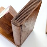 Mid-Century pair of wooden and enamel bookends, 1960s