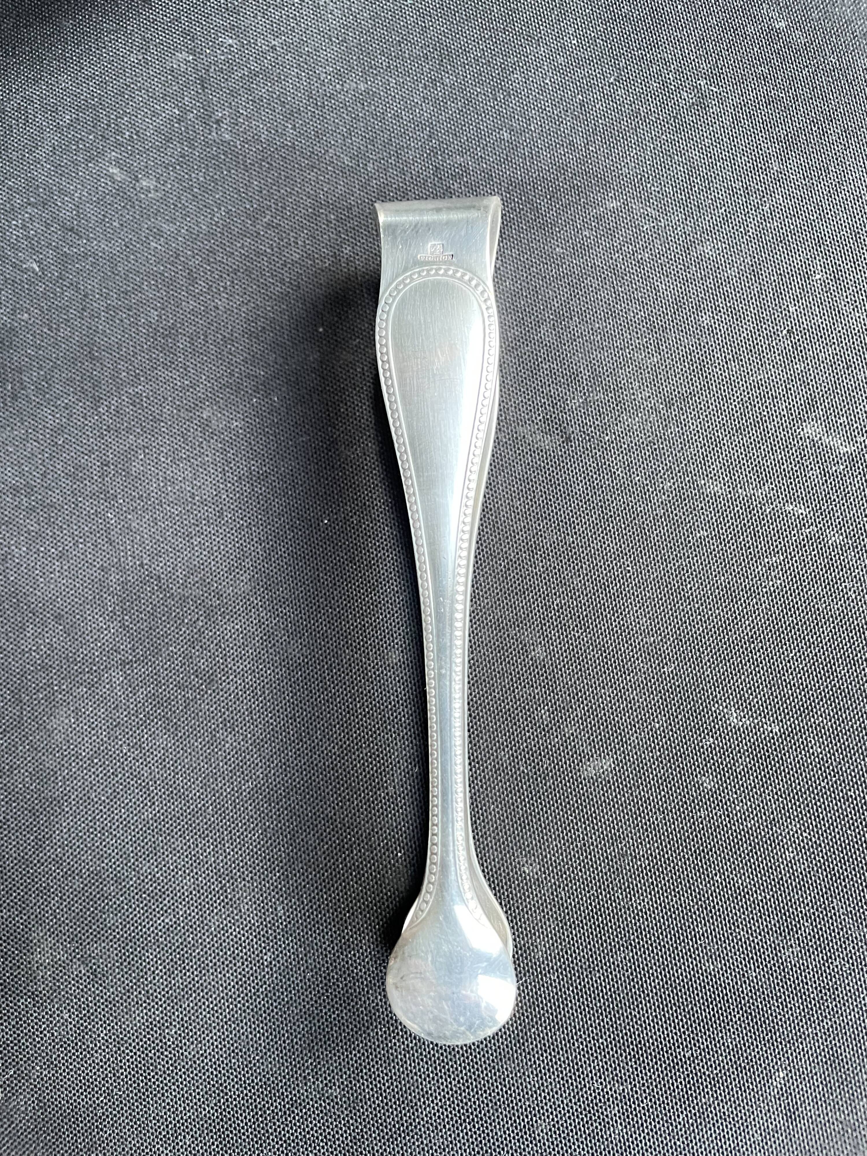 3183 – Christofle 20th century sugar bowl and tongs, this sugar bowl and tongs from the Maison