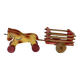 Wooden pull toy, double carriage and cart, antique toy