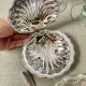 Metal shell butter dish with glass bowl and knife