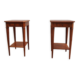 2 old bedside tables in marquetry