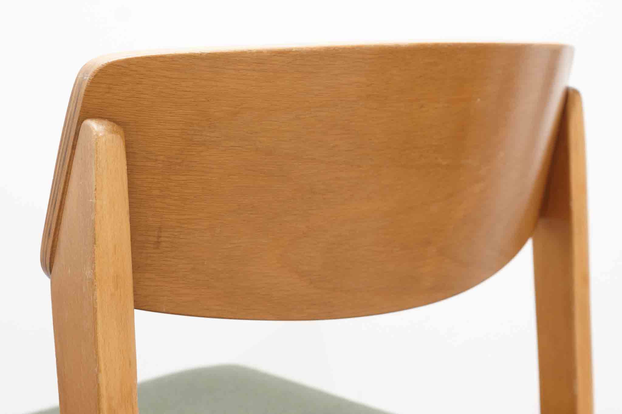 Scandinavian style bistro chair in oak and green