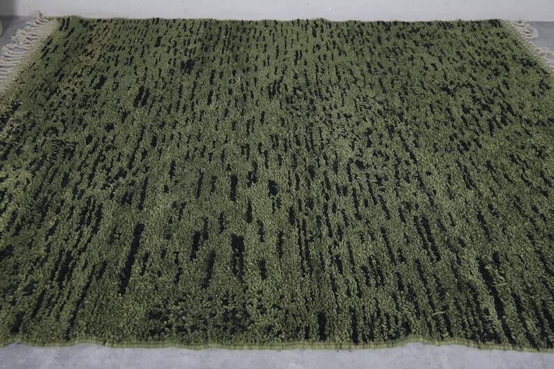 Custom green Moroccan rug