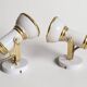 Space Age wall lights pair from the 1970s.