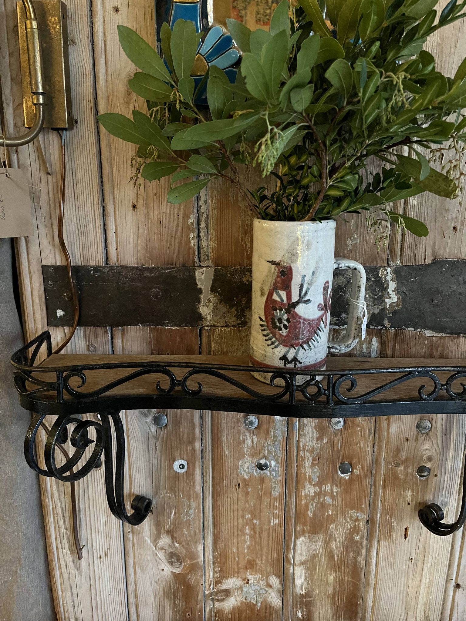 Wrought iron shelf