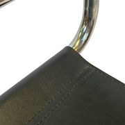 Tabouret de bar vintage en cuir noir et chrome, Italie