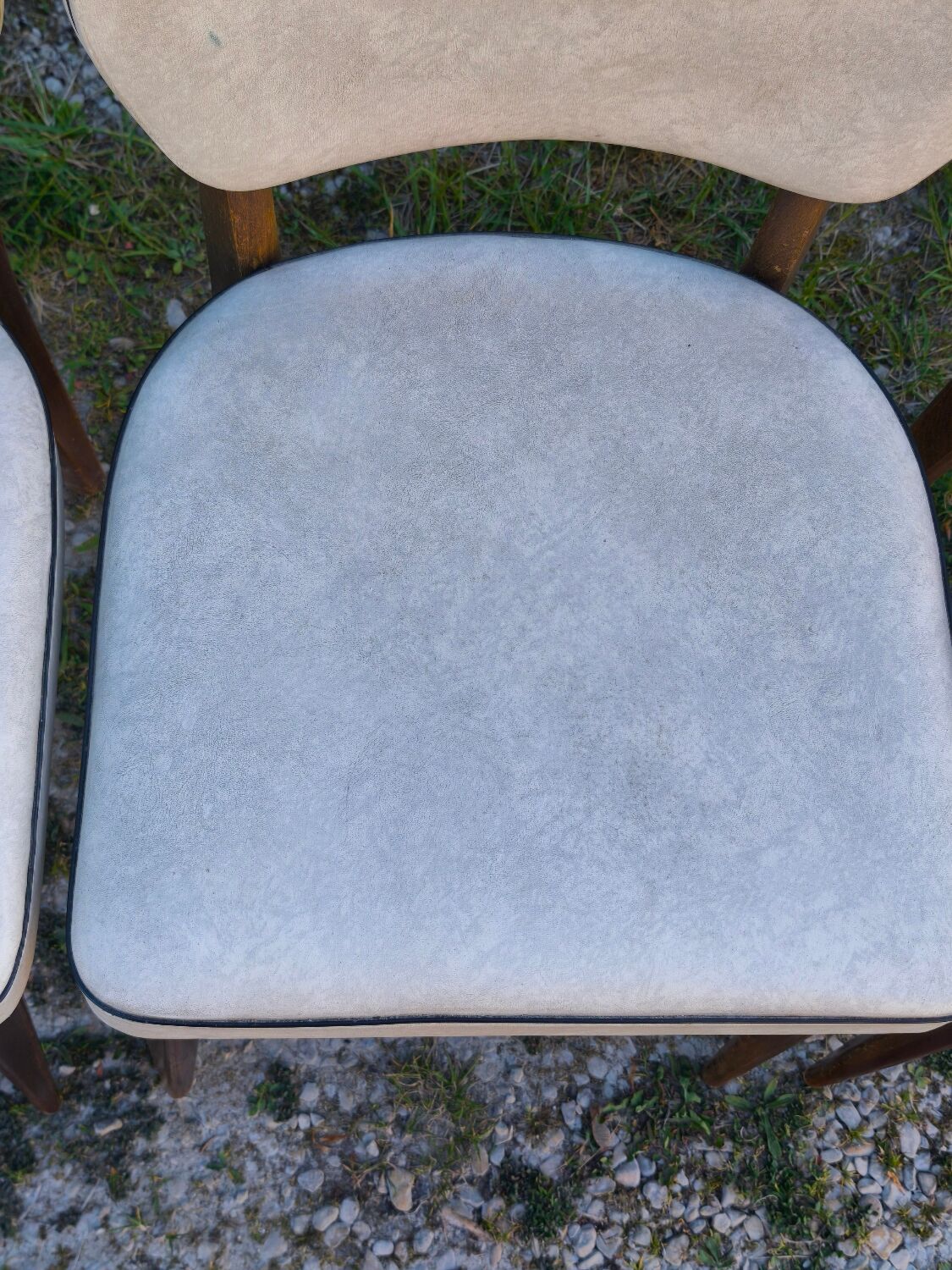 Set of 4 vintage Scandinavian design chairs – 1960s/70s – stained wood