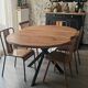 Table ovale extensible en chêne massif et pied métal