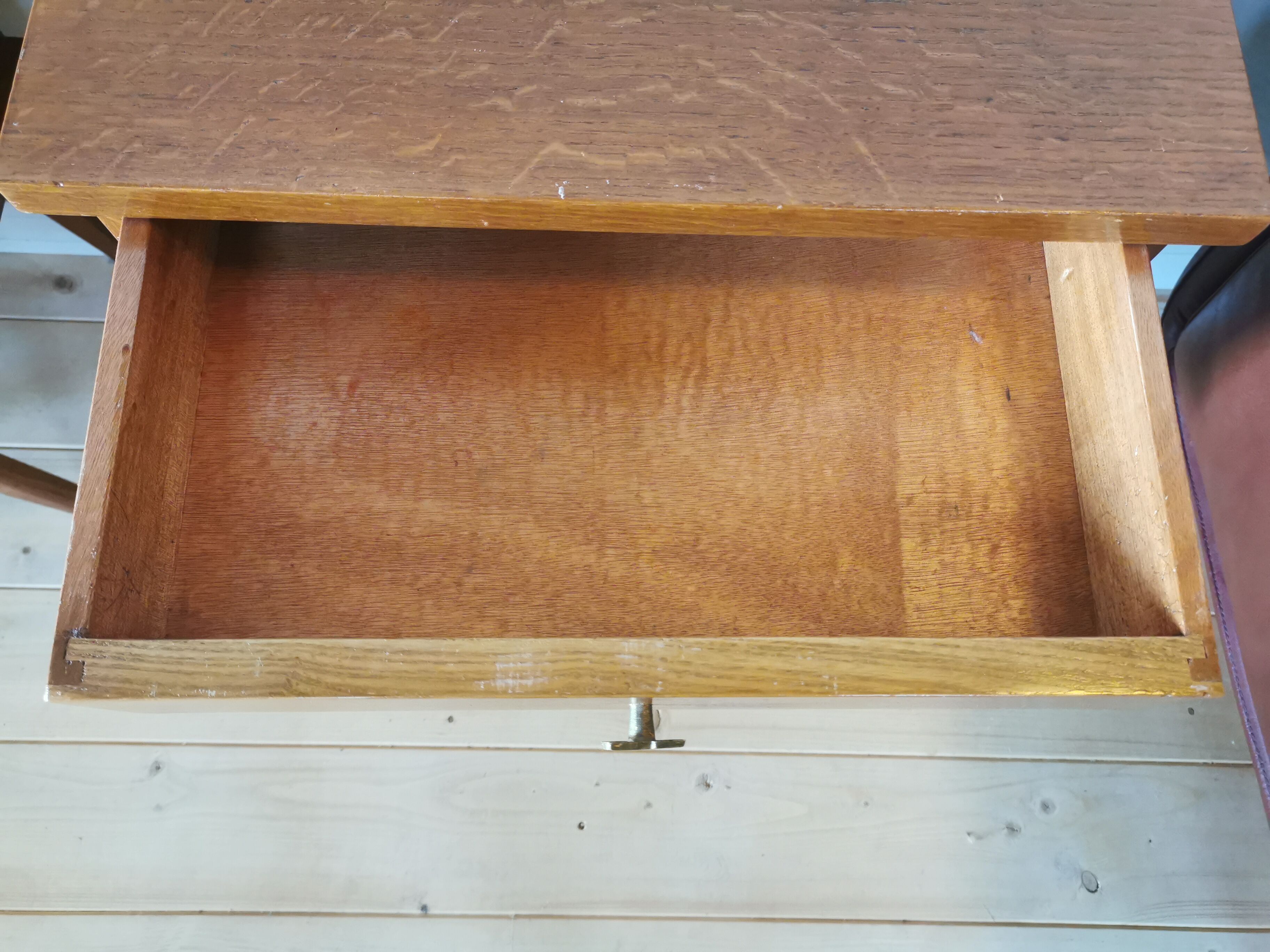 pair of bedsides of the 50s/60s, oak, compass feet