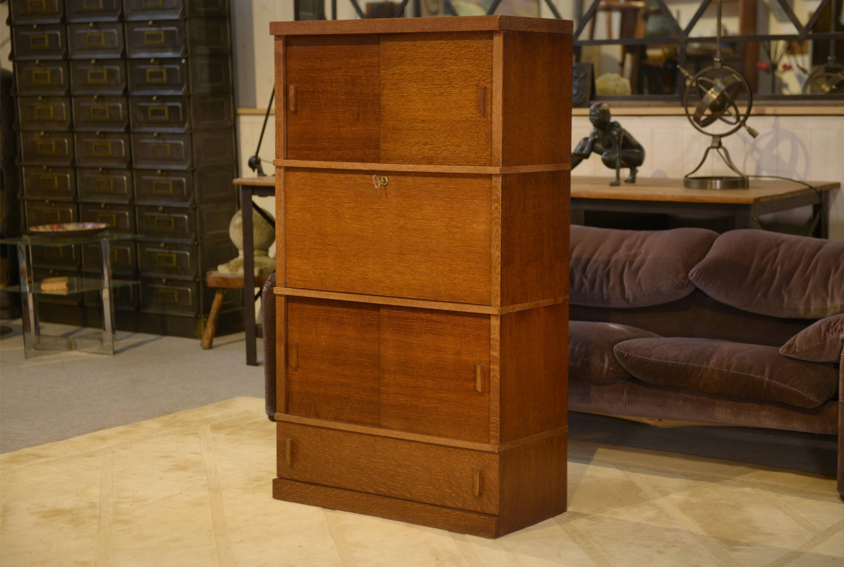 Armoire secrétaire en chêne 1980’s
