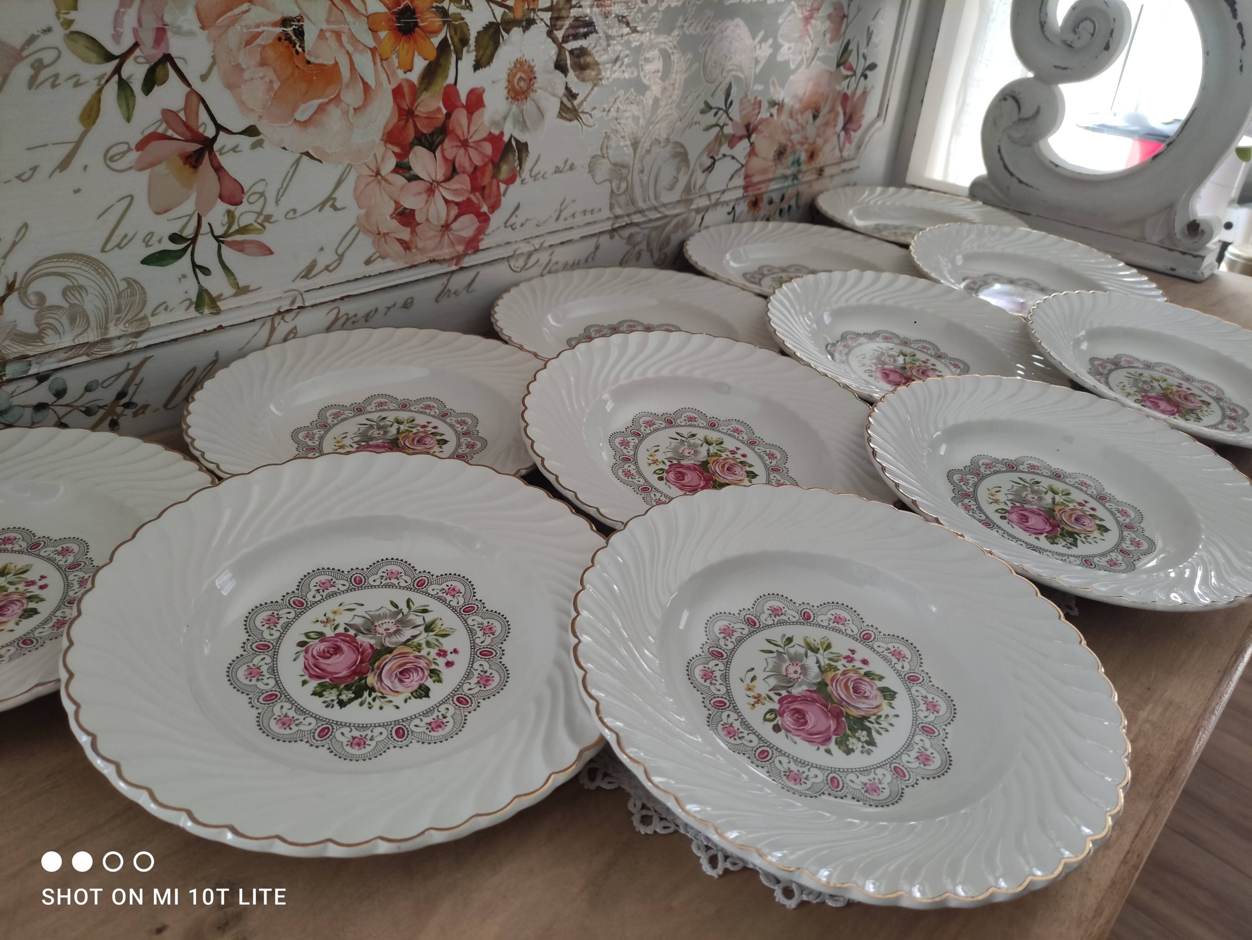 Set of 12 hollow plates K&G Lunéville model Tradition