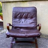 Siesta designer armchair, Scandinavian, leather, 1960s, 70s