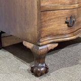 1930s English curved mahogany back desk