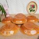 Set of 6 hollow plates Longchamp France mustard - vintage