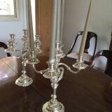 2 chandeliers en bronze argent anciens