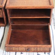 Maugrion rattan bedside tables