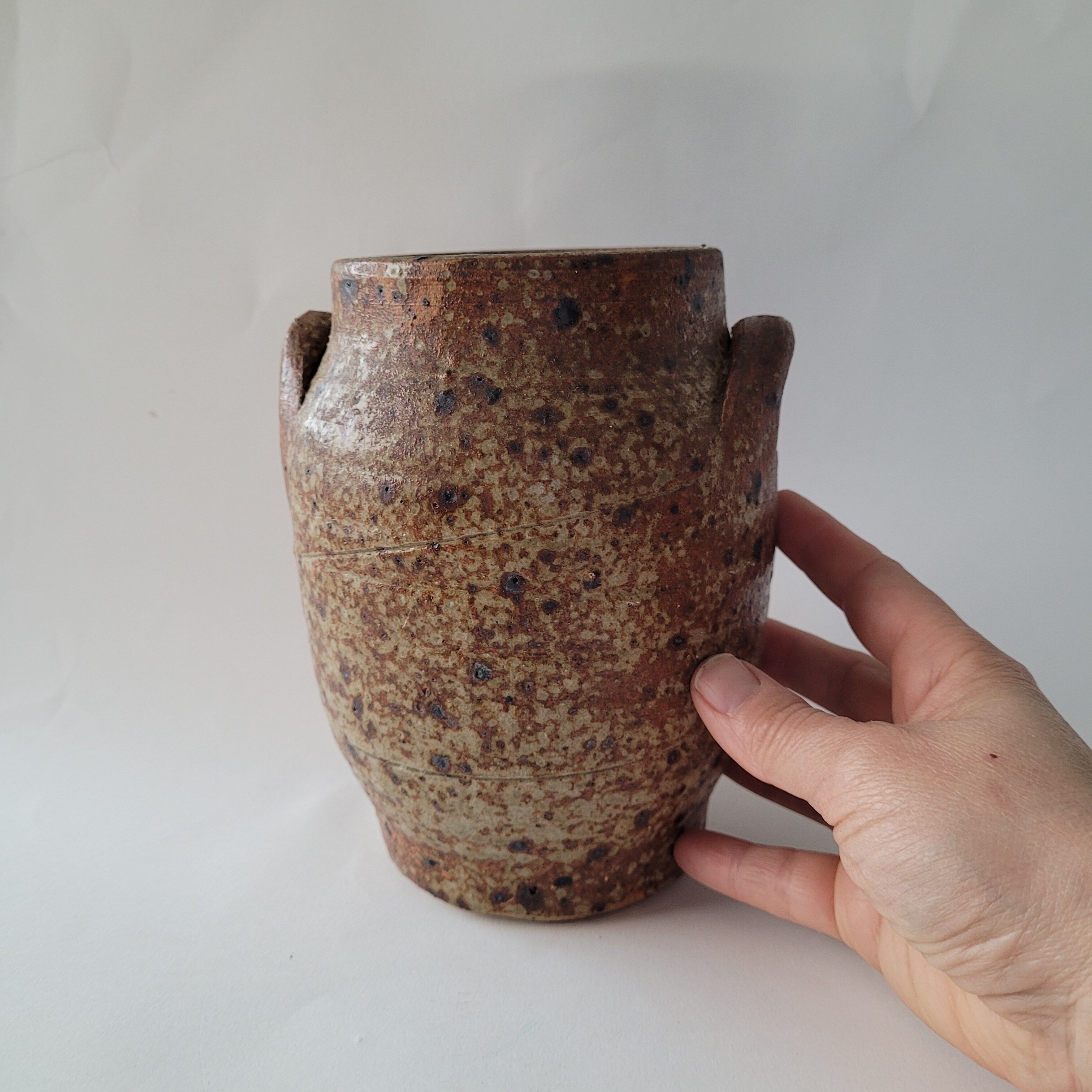 Artisanal sandstone jar vase