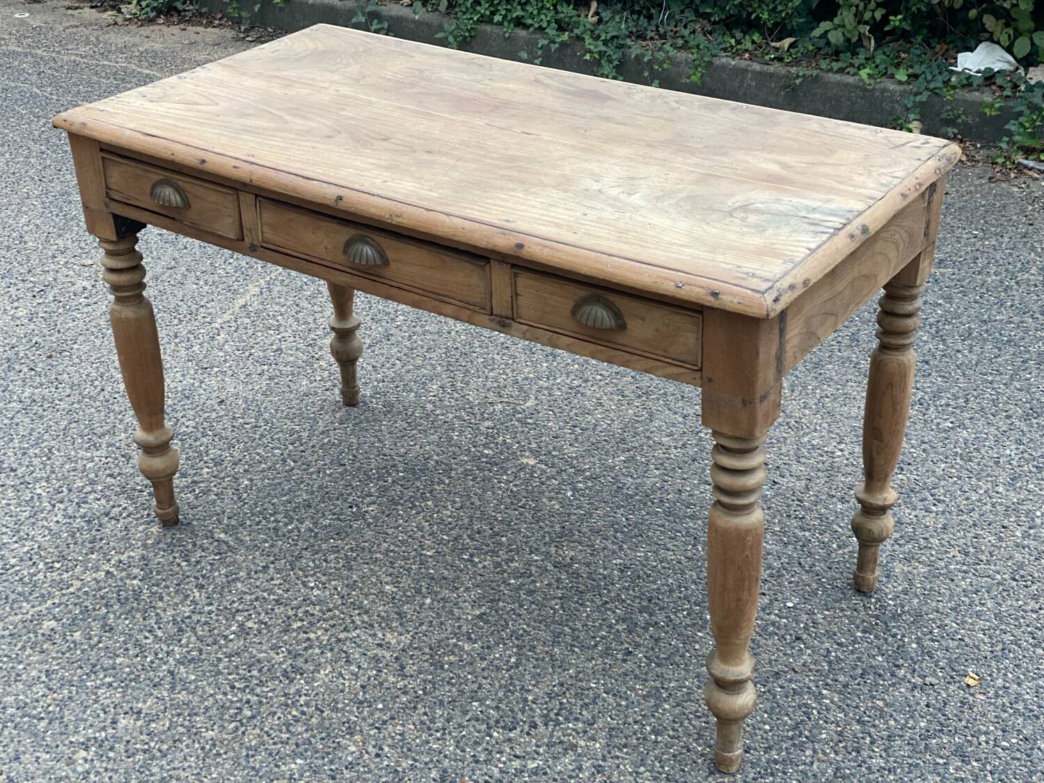Renovated 3-drawer solid wood desk