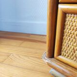 Vintage rattan rag chest of drawers